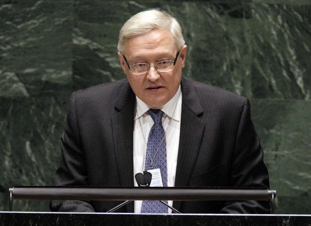 Sergei Ryabkov speaks at the United Nations headquarters