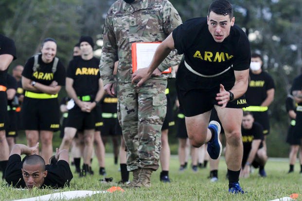 Reservists compete in basic fitness tests.