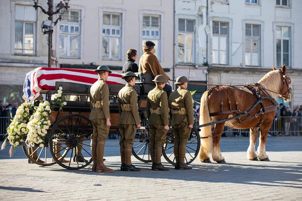 Une calèche devant l'hôtel de ville recrée le voyage du soldat inconnu