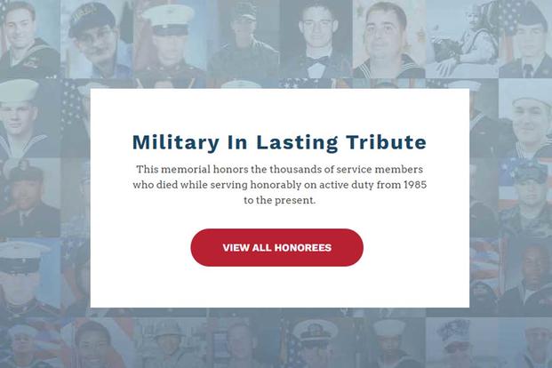 Screen shot of The Military in Lasting Tribute online memorial