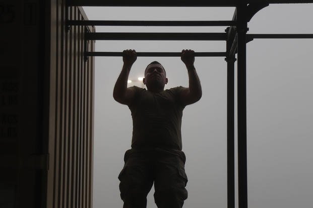 V Corps soldiers participate in the Murph Challenge in Fort Knox.