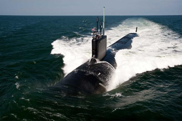 The Virginia-class attack submarine USS California