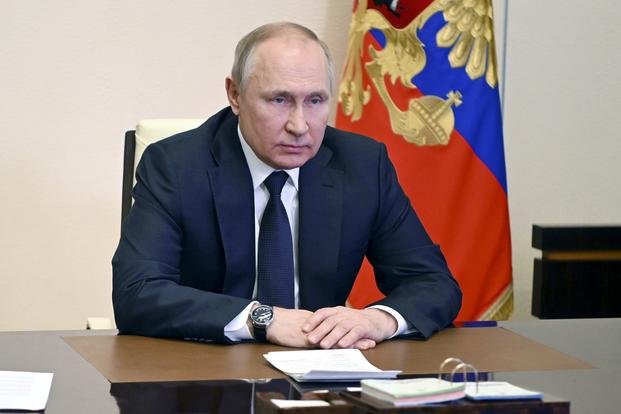 Russian President Vladimir Putin chairs a Security Council meeting 