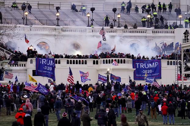 Rioters storm the U.S. Capitol in Washington on Jan. 6, 2021. 