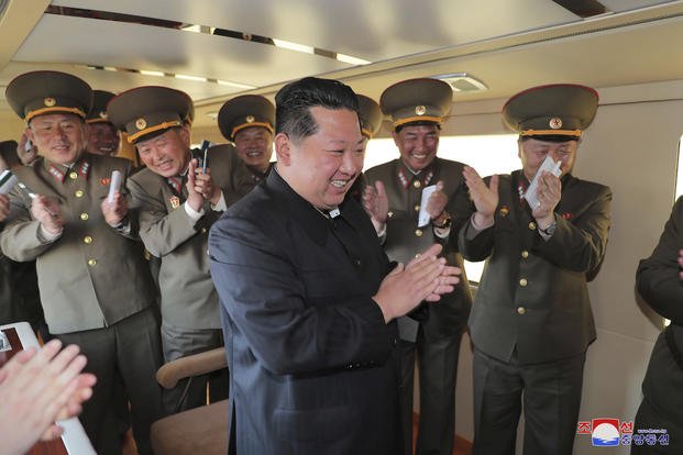 Kim Jong Un at an undisclosed location in North Korea