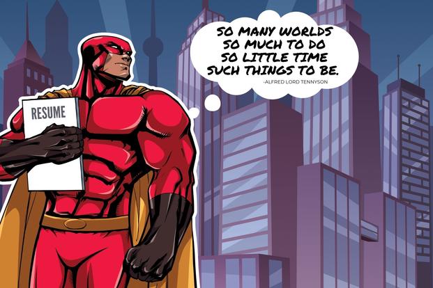superhero veteran cartoon contemplates job market 