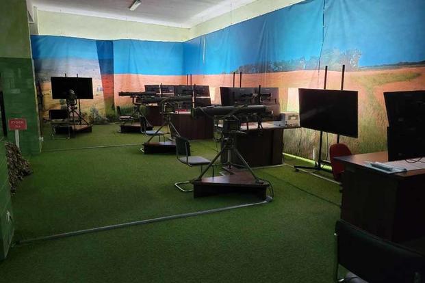 Javelin simulators in a classroom classroom.