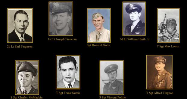 U.S. airmen killed in the 1943 raid on Ploiești and identified by the Ploiești Unknowns Project. 