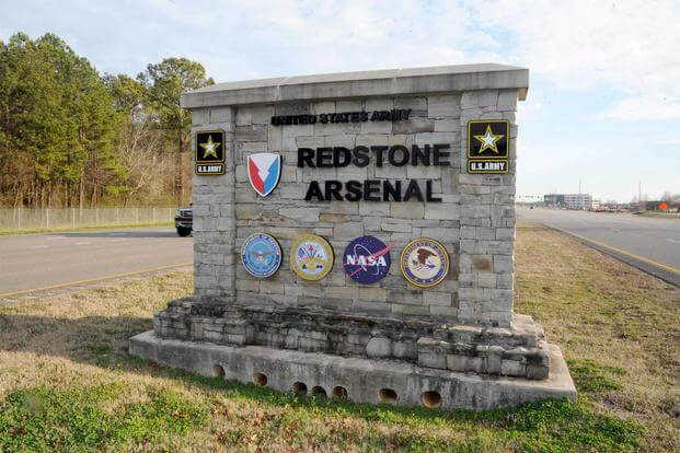 The sign in front of Redstone Arsenal's Gate 9.