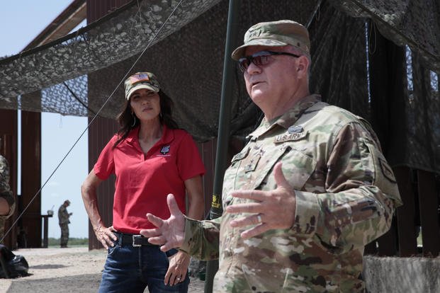 South Dakota Gov. Kristi Noem visits the U.S. border with Mexico.