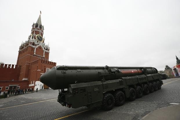 Russian Topol M intercontinental ballistic missile launcher.