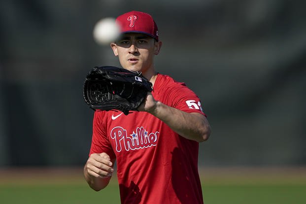 Pitcher Arrives at Phillies Training Camp After Navy Grants