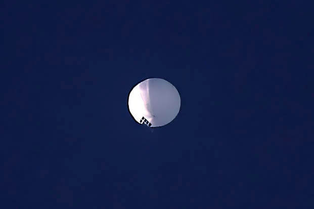 A high altitude balloon floats over Billings, Mont.