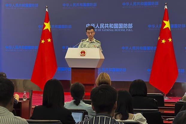 Chinese defense ministry spokesperson Senior Col. Wu Qian