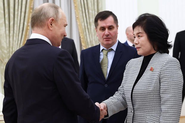 Russia’s Putin Meets North Korea’s Top Envoy as Arms Flow Builds