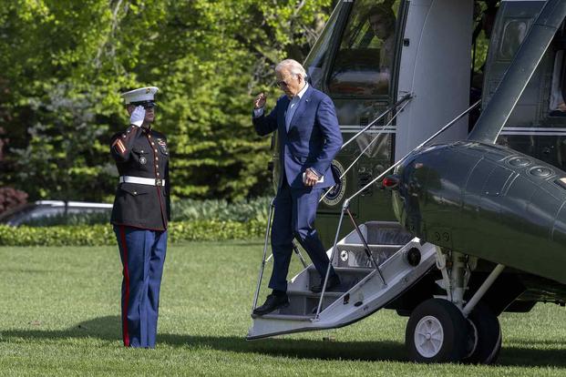President Joe Biden steps off of Marine One