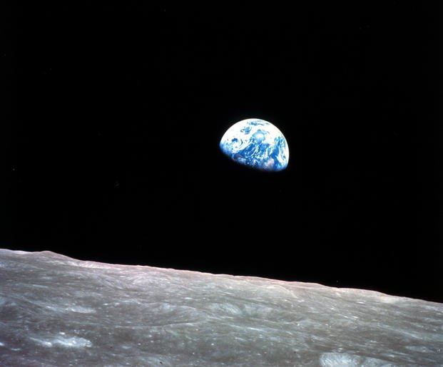 Photo of Earth taken from the moon.
