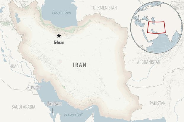 This is a locator map for Iran with its capital, Tehran. 