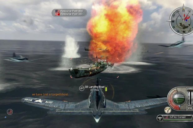 A scene from the video game 'Battlestations: Pacific.' 