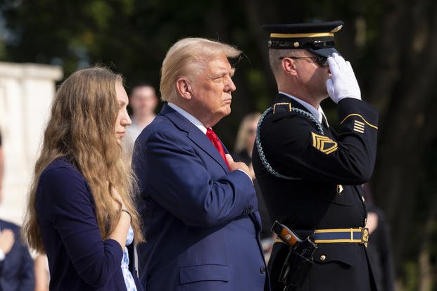 Former President Donald Trump at Arlington National Cemetery