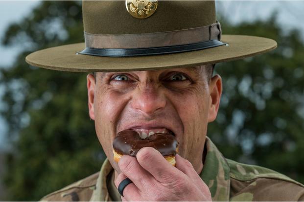 Drill instructor eats donut