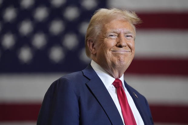 Donald Trump speaks during a campaign event
