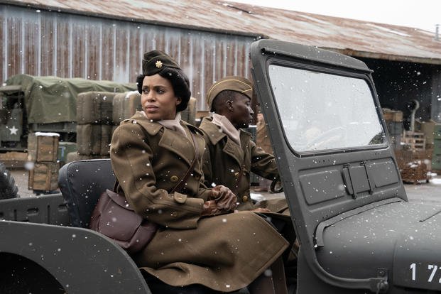 Kerry Washington as Maj. Charity Adams rides into Europe with the 6888 Central Postal Directory Battalion during WWII.