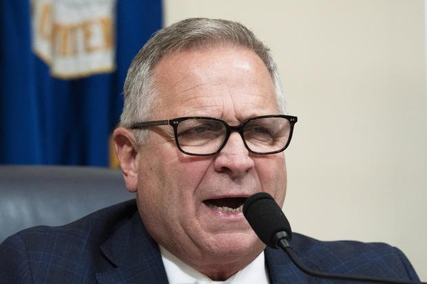 House Veterans Affairs Committee Chairman Mike Bost (R-Ill.) is shown at a hearing on Capitol Hill in Washington. 