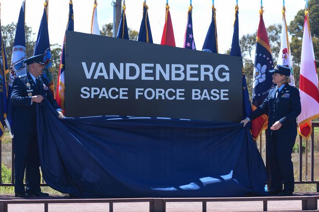 Vandenberg Air Force Base is renamed Vandenberg Space Force Base.