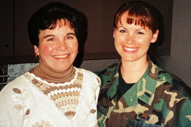 The author, right, and Maggie Koller, a now retired US Air Force Reserves senior master sergeant