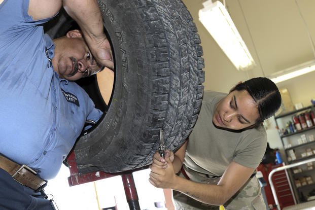 A Texas Guardsman from El Paso's 3rd Battalion 133 Field Artillery Regiment helps keep Del Rio sector's U.S. Customs and Border Protection border patrol agents rolling out to the line while working with the maintenance department mechanics.