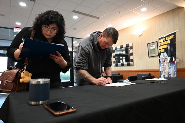 U.S. Army Fort Riley Garrison Command conducts its first federal hiring fair at the Riley Community Center, Fort Riley, Kansas.