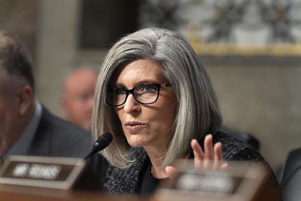 Sen. Joni Ernst speaks at the SASC confirmation hearing for Pete Hegseth