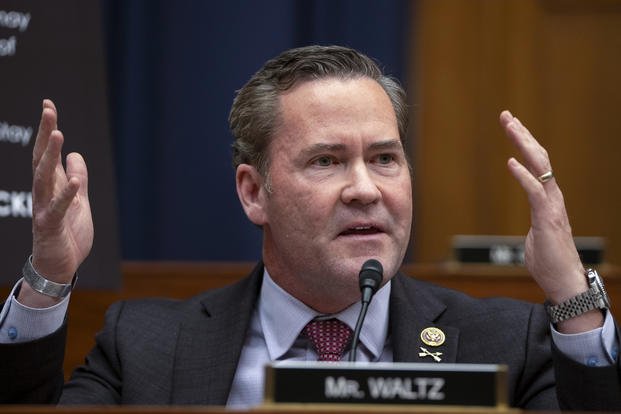 Rep. Mike Waltz speaks during a hearing of the House Armed Services Committee 