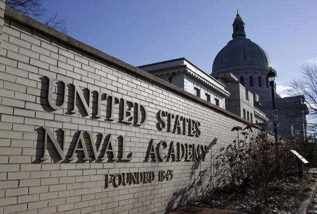 An entrance to the U.S. Naval Academy campus