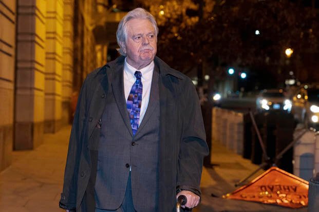 Thomas Caldwell departs the Federal Courthouse following a verdict in the Oath Keepers trial