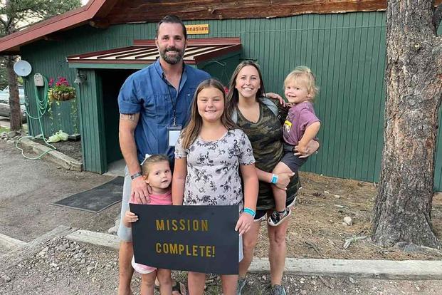 Retired Marine Master Sgt. David Crosby and his family