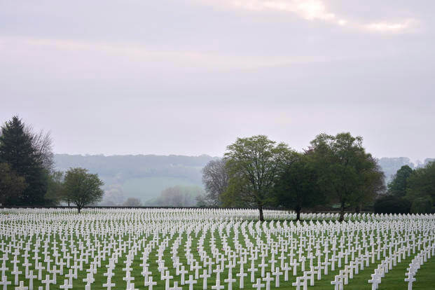 Gravestones of American WWII soldiers at the Henri-Chapelle American Cemetery