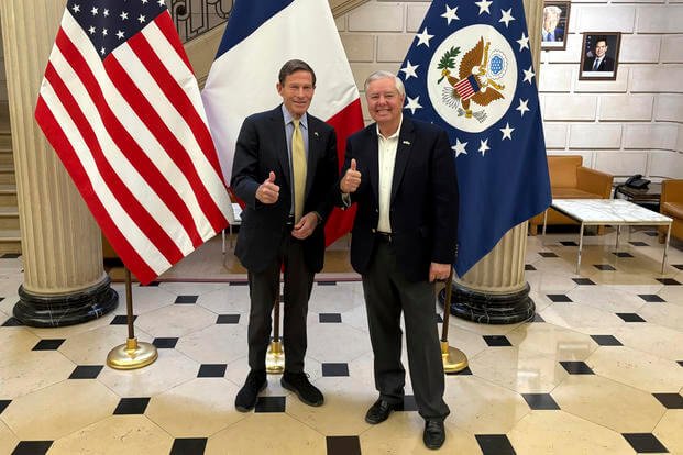 Sen. Richard Blumenthal, D-Conn., left, and Sen. Lindsey Graham, R-S.C.