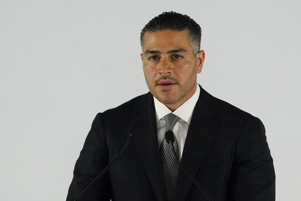 Minister of Security and Citizen Protection Omar Garcia Harfuch speaks