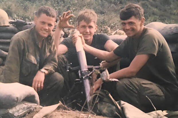 Acclaimed screenwriter William Broyles Jr. (right) served in the Marine Corps during the Vietnam War. 