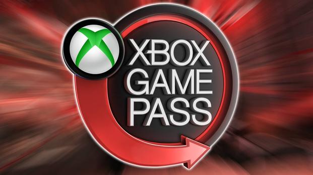 Xbox Game Pass logo over zoom-blurred Ninja Gaiden 3 Razor's Edge gameplay screenshot
