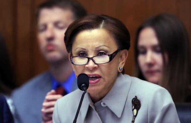 In this Tuesday, May 2, 2017, file photo, U.S. Rep. Nydia Velázquez, D-N.Y. speaks on Capitol Hill in Washington, during the House Financial Services Committee's hearing on overhauling the nation's financial rules. (AP Photo/Manuel Balce Ceneta, File)