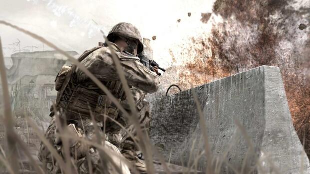 Taking cover in Call of Duty 4 Modern Warfare