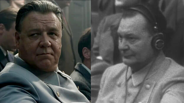 Russell Crowe as Hermann Göring in Sony's Nuremberg (2025), The real life Hermann Göring from archival footage. 