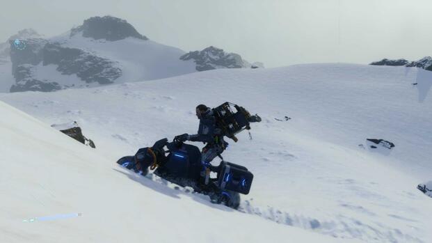 Driving in the snow in Death Stranding (2019)
