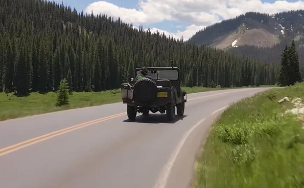1953 Jeep On The Highway