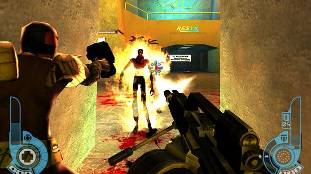 judge dredd dredd vs death fps game enemy on fire