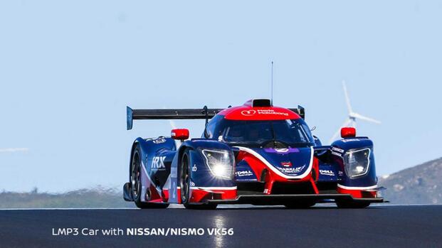 LMP3 endurance racing car fitted with Nissan's VK56 engine