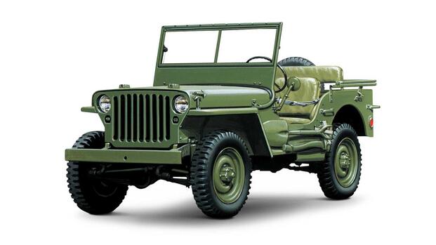 1944 Willys MB Green Front Angled View